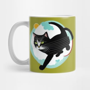 Black and white angry baby cat Mug